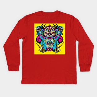 the titans pattern in mandala ecopop art Kids Long Sleeve T-Shirt